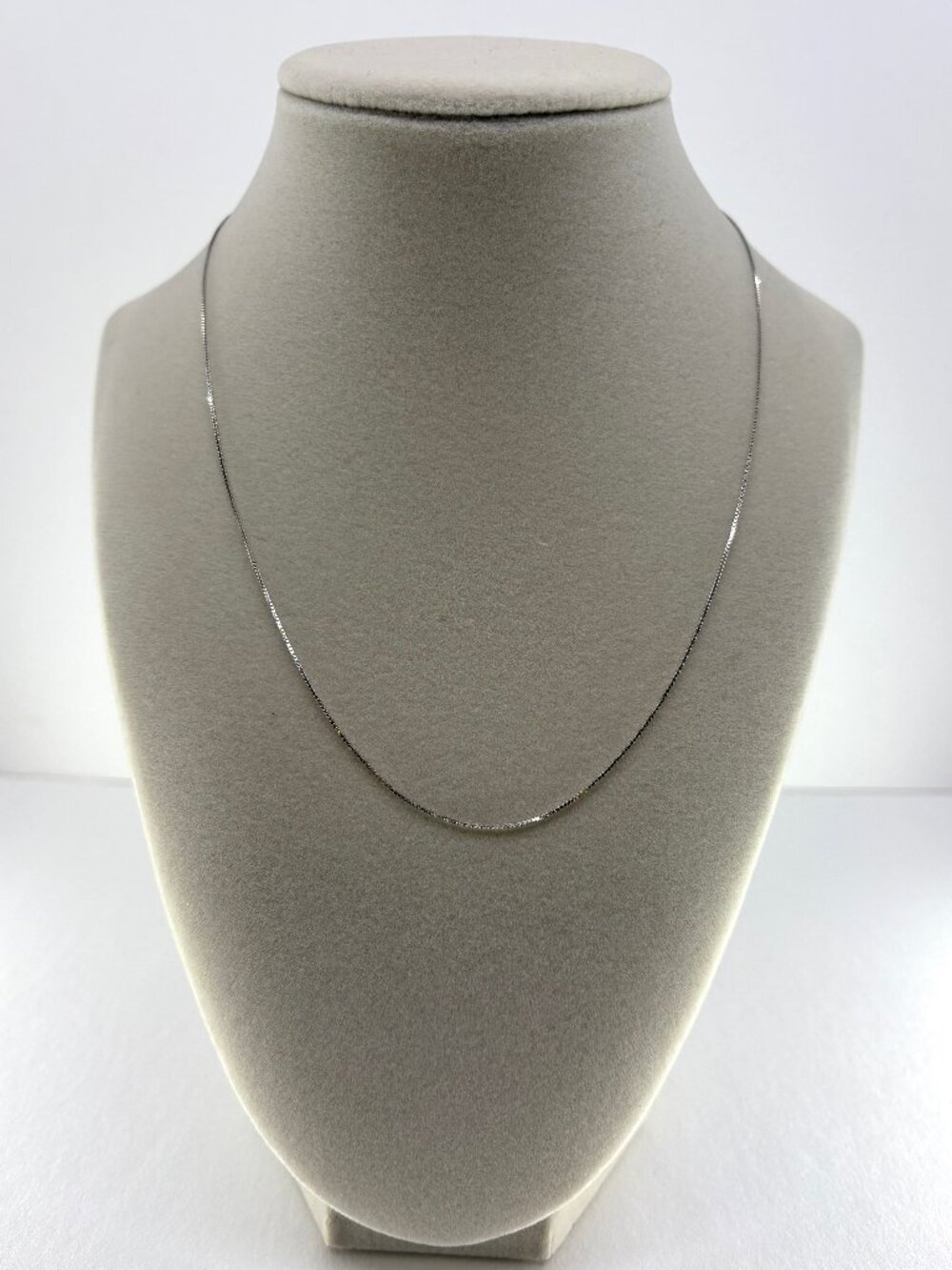 Solid 925 Sterling Silver Box Chain Necklace 0.7mm 16"+2" 1.3g